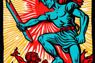 do a line illustration, a linocut or an engraving