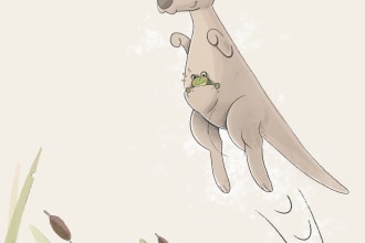 draw your children story book in digital watercolor