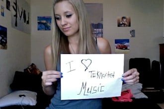 take a picture holding a sign with what you want on it