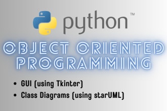 code your object oriented project in python with class diagrams and gui