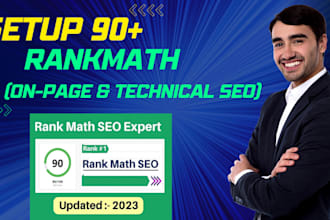 set up rank math wordpress SEO plugin with 90 plus score