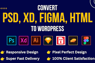 convert figma to wordpress PSD to wordpress xd to wordpress using elementor pro