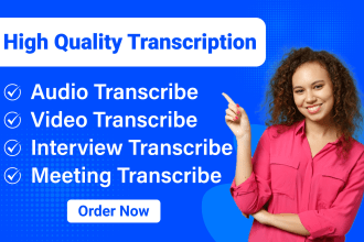 transcribe audio and do video transcription within 24 hours