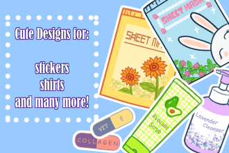 draw cute designs for stickers and merchandise