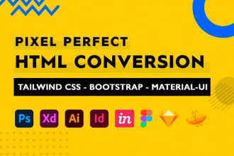 figma to html, tailwind css, xd to html, bootstrap 5