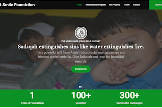 create website for muslim charity, sadaqah, mosque, zakat, nonprofit fundraising