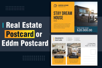 design corporate flyer, professional real estate postcard or eddm postcard