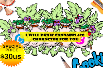 draw an amazing stoner cartoon for your brand