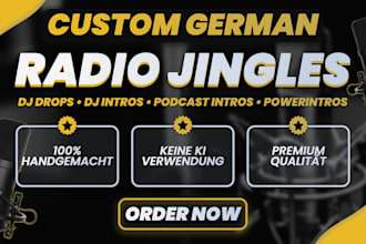produce german radio jingles, dj drops and podcast intros
