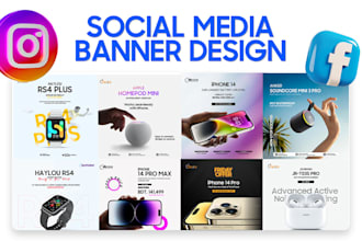 design amazing tech, gadget social media banner
