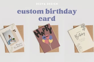 design birthday card, invitation card for wedding, birthday, party