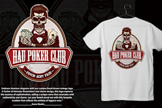 do hand drawn vintage badge logo and t shirts design