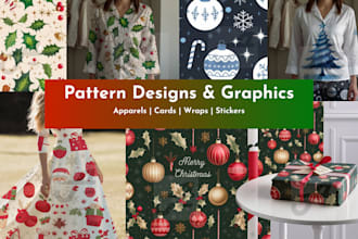 create christmas pattern designs for any merchandises