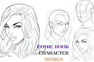 draw, sketch comic character for comics art illustration
