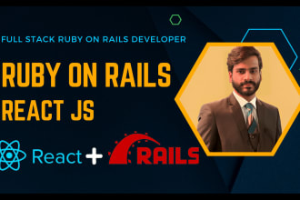 develop full stack ruby on rails web application with react