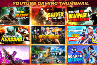 design eye catching gaming youtube thumbnails