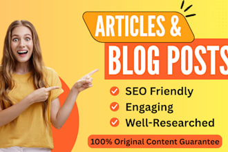 do SEO article writing, content writing, and blog post writing