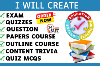 create exam, test quizzes, questions, trivia quiz, multiple choice questions
