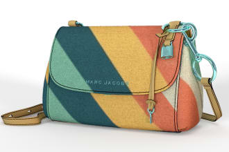 make 3d model of the bag with textures