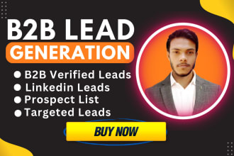 do b2b lead generation, prospect list,linkedin leads,email list building for you