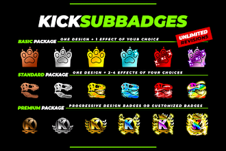 make kick badges or kick sub emote or kick sub badges