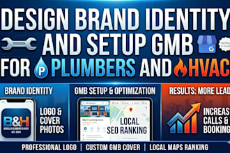 design brand identity and set up gmb for plumbers and hvac