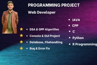 do c cpp java python c sharp and r coding programming project