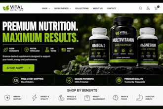 design health supplement website nutraceutical peptide supplement shopify store