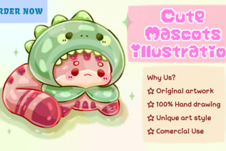 design cute kawaii animal mascot for your product