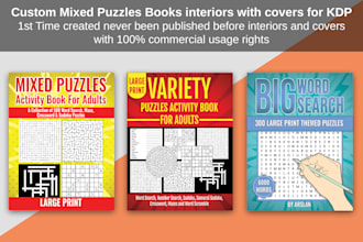 create word search sudoku crossword mazes puzzle book for amazon KDP