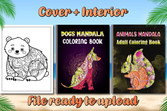 design adult animal mandala coloring book for amazon kdp