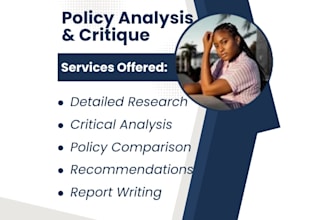 conduct social and political policies research, analysis, and critique