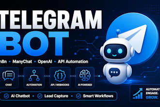 build telegram bot with n8n, manychat, openai and API automation