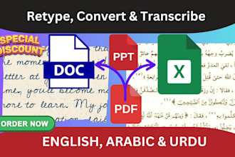 convert PDF files and handwritten notes to word excel