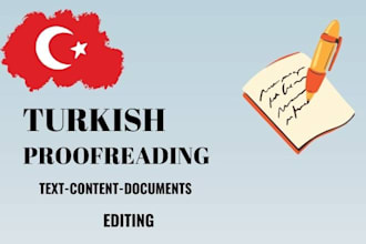 proofread and edit  turkish texts in 24 hours