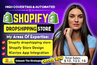 build shopify store, design shopify dropshipping or redesign shopify website