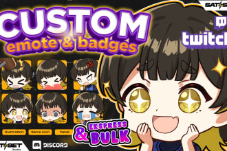 create custom kawaii style emotes express for your stream