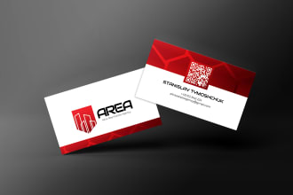 create business card design with qr code, ready for print