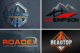 do minimalist paving asphalt pavement driveways  road construction logo