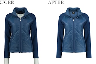 do any ghost mannequin symmetrical neck joints and retouching