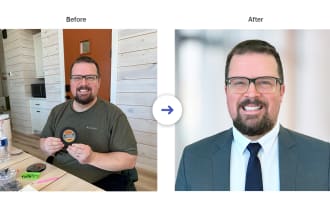 add suit and tie to your headshot photo using ai