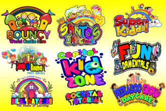 create baby shop, childcare, book cover, toys and kids logo