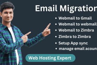 migrate your email to gmail, cpanel webmail, office365, zimbra, tech supp