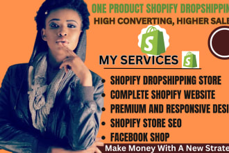 create a one product shopify store, dropshipping store