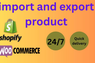 import and export products on shopify and woocommerce