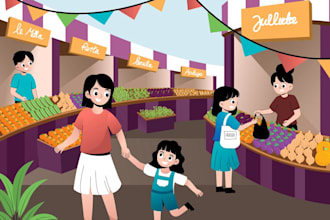create a cute  illustration for children book ilustration