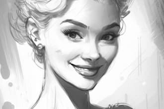 draw detailed vector stylish sketch for you
