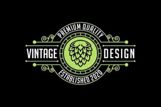 create an amazing retro vintage, badge logo