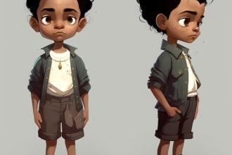 illustrate a consistent cartoon characters for your children book