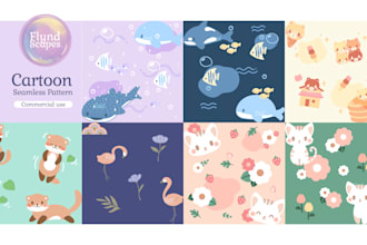 create cute seamless pattern in vector